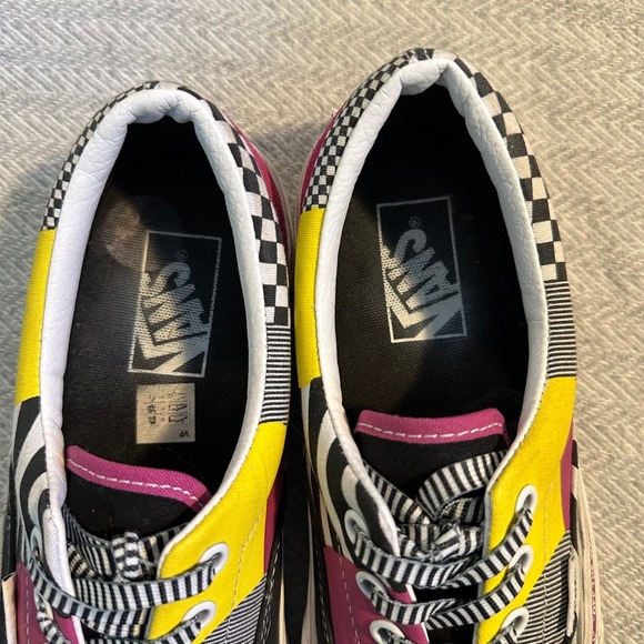 Vans Era Checkered Color Block Skate Shoes Womens 7.5 Mens 6 Purple and Yellow - Picture 7 of 8